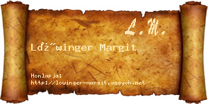 Lőwinger Margit névjegykártya